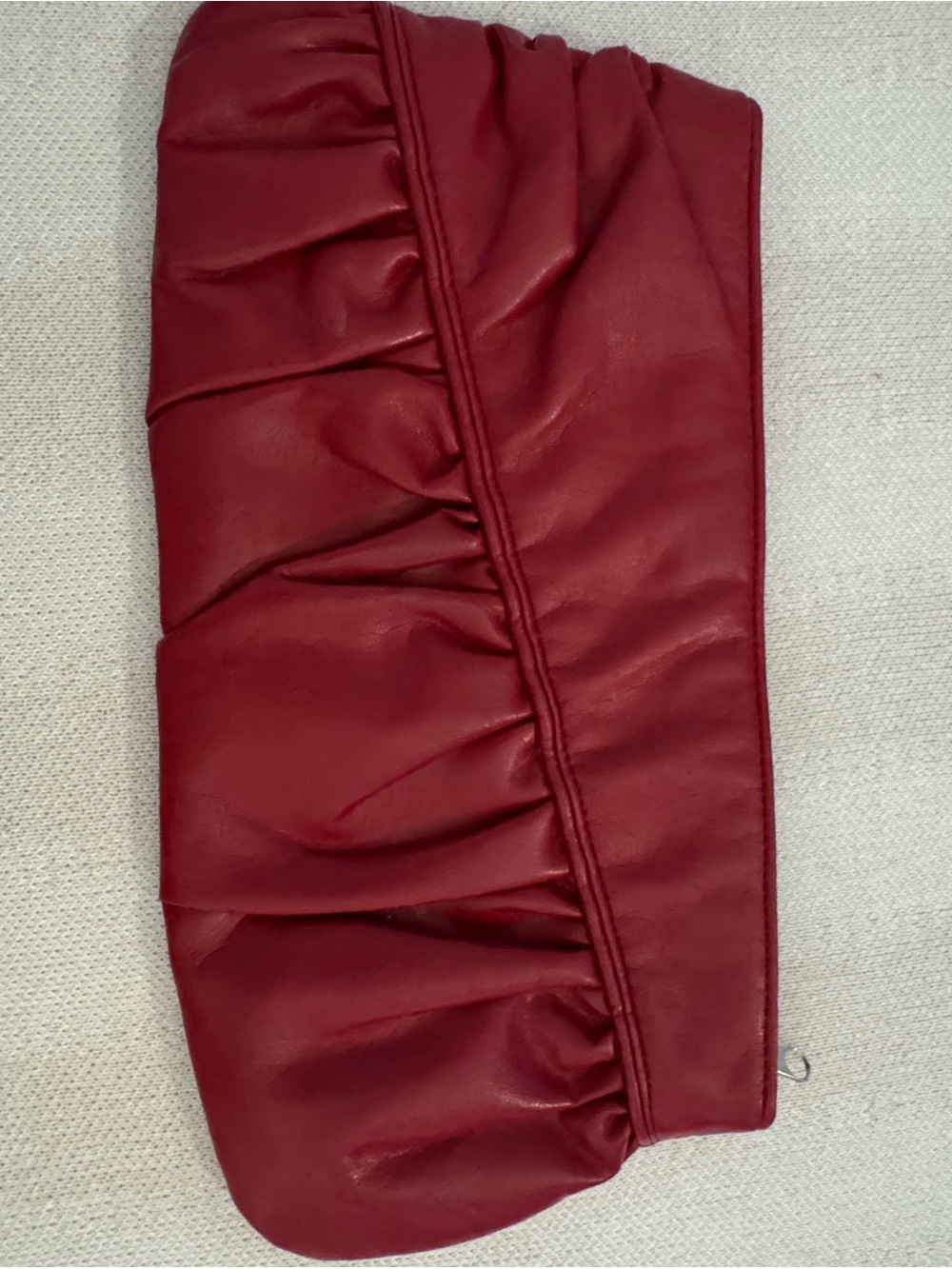 Lm Lulu Red Faux Leather Ruched Mini Skirt